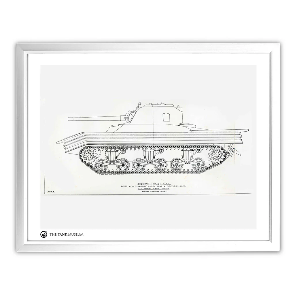 Art Print: M4A2 Sherman III DD Tank Blueprint - Image 3