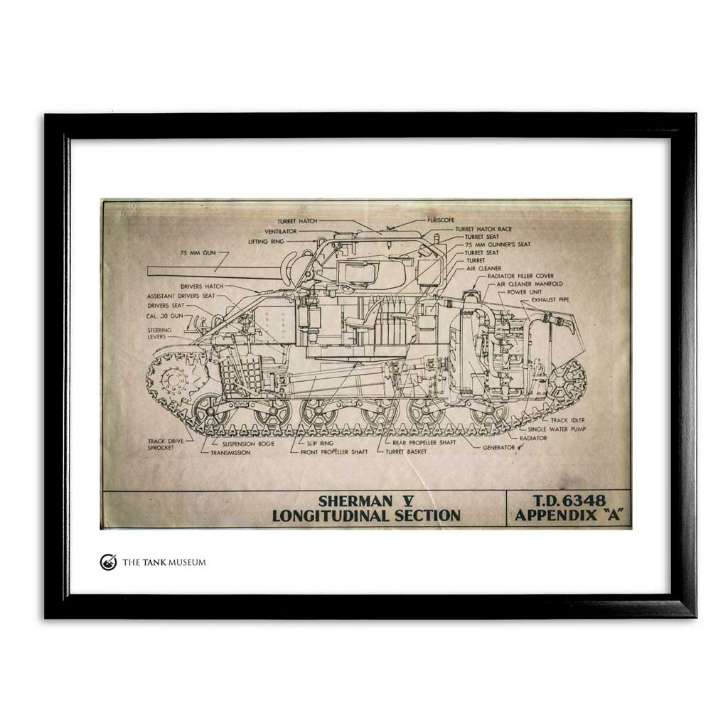 Art Print: M4A4 Sherman V Tank Blueprint - Image 2