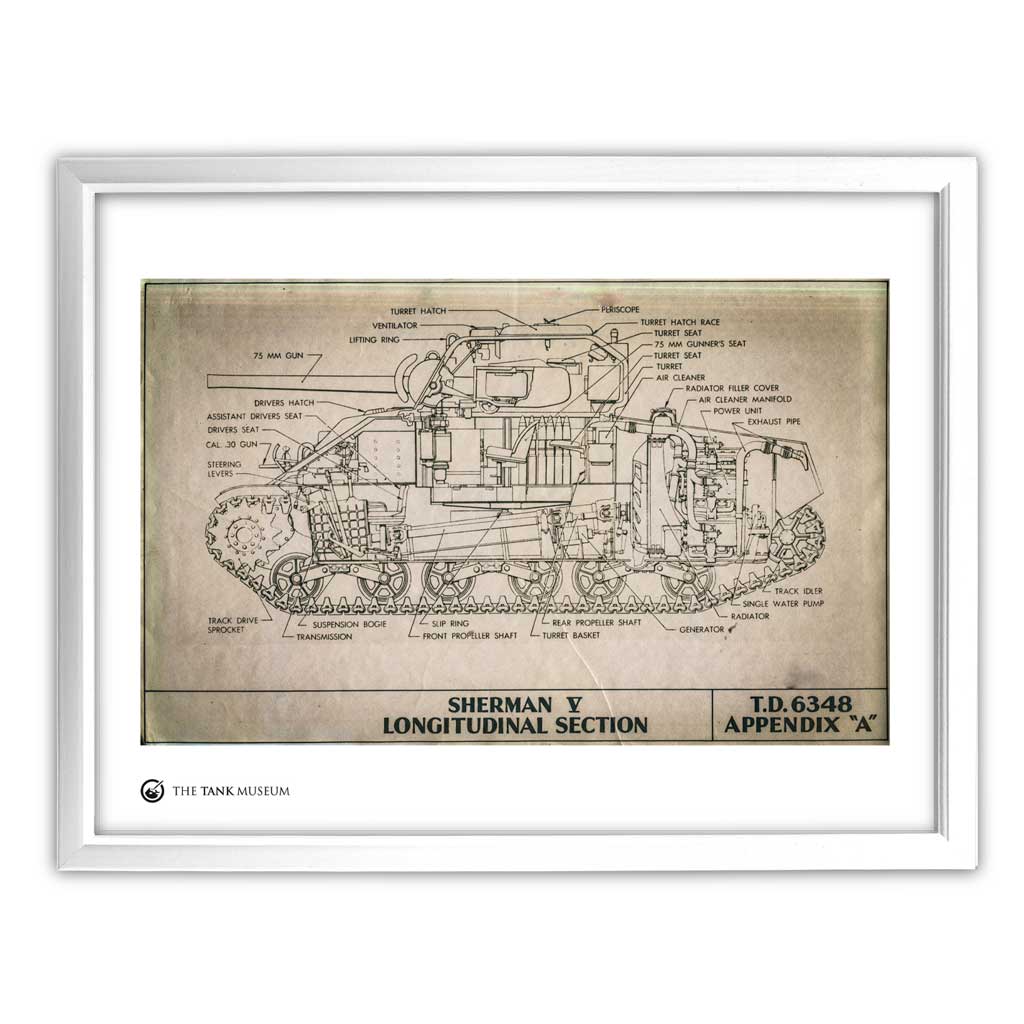 Art Print: M4A4 Sherman V Tank Blueprint - Image 3