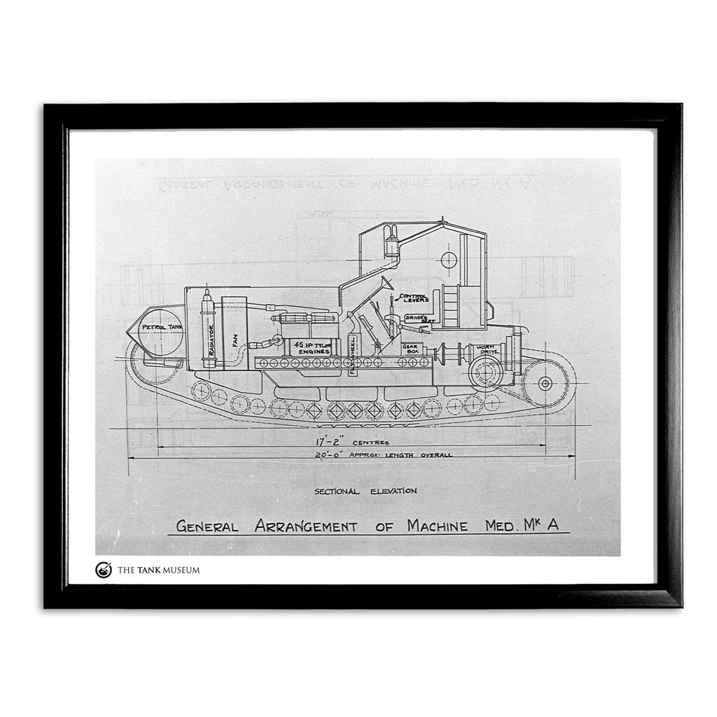 Art Print: Medium Mk A Whippet Tank Blueprint - Image 2