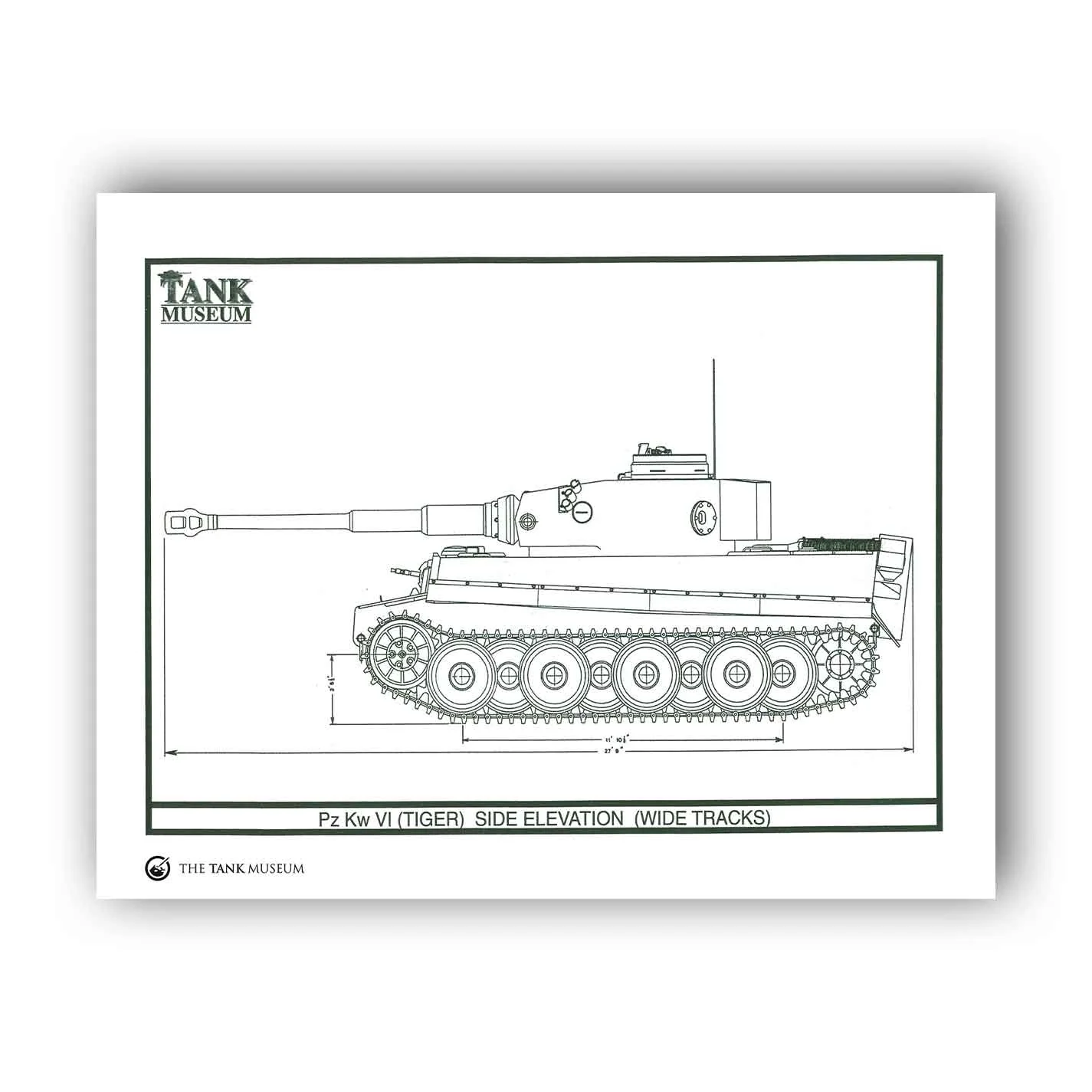 Art Print: PzKpfw Tiger I Tank - Side View