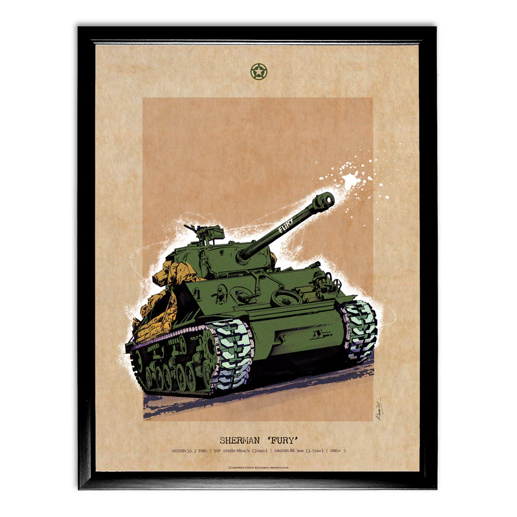 Art Print: Sherman Fury Tank Print - Image 2