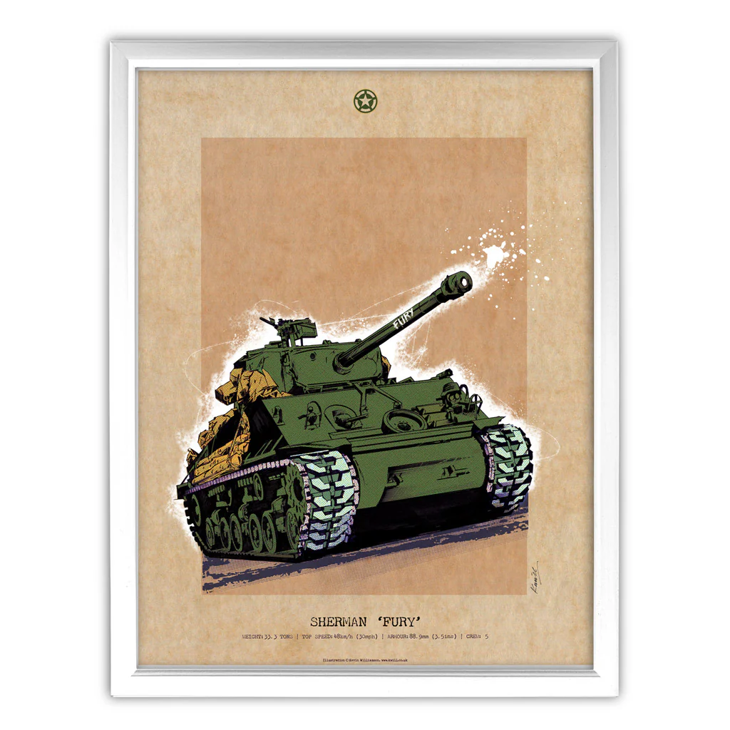 Art Print: Sherman Fury Tank Print - Image 3