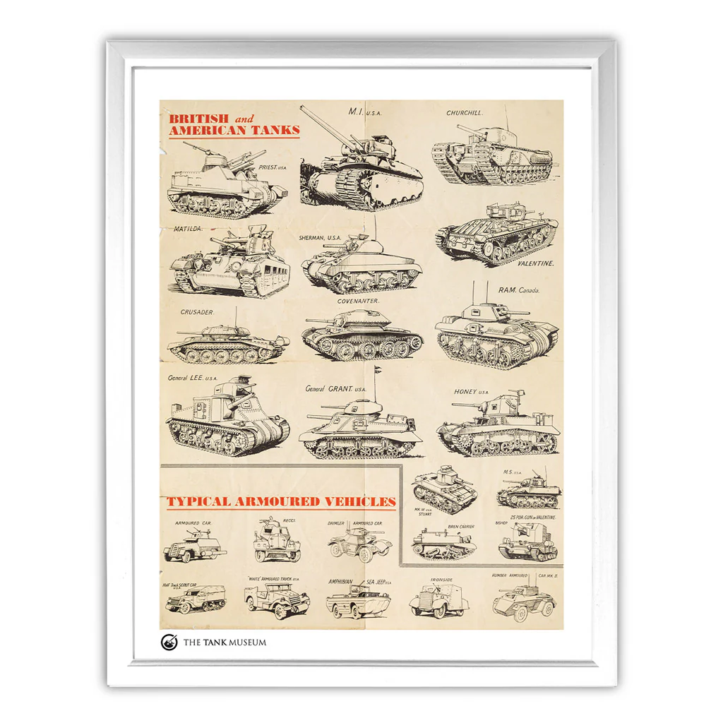 Art Print: Vintage Poster British and American Tanks - Image 3