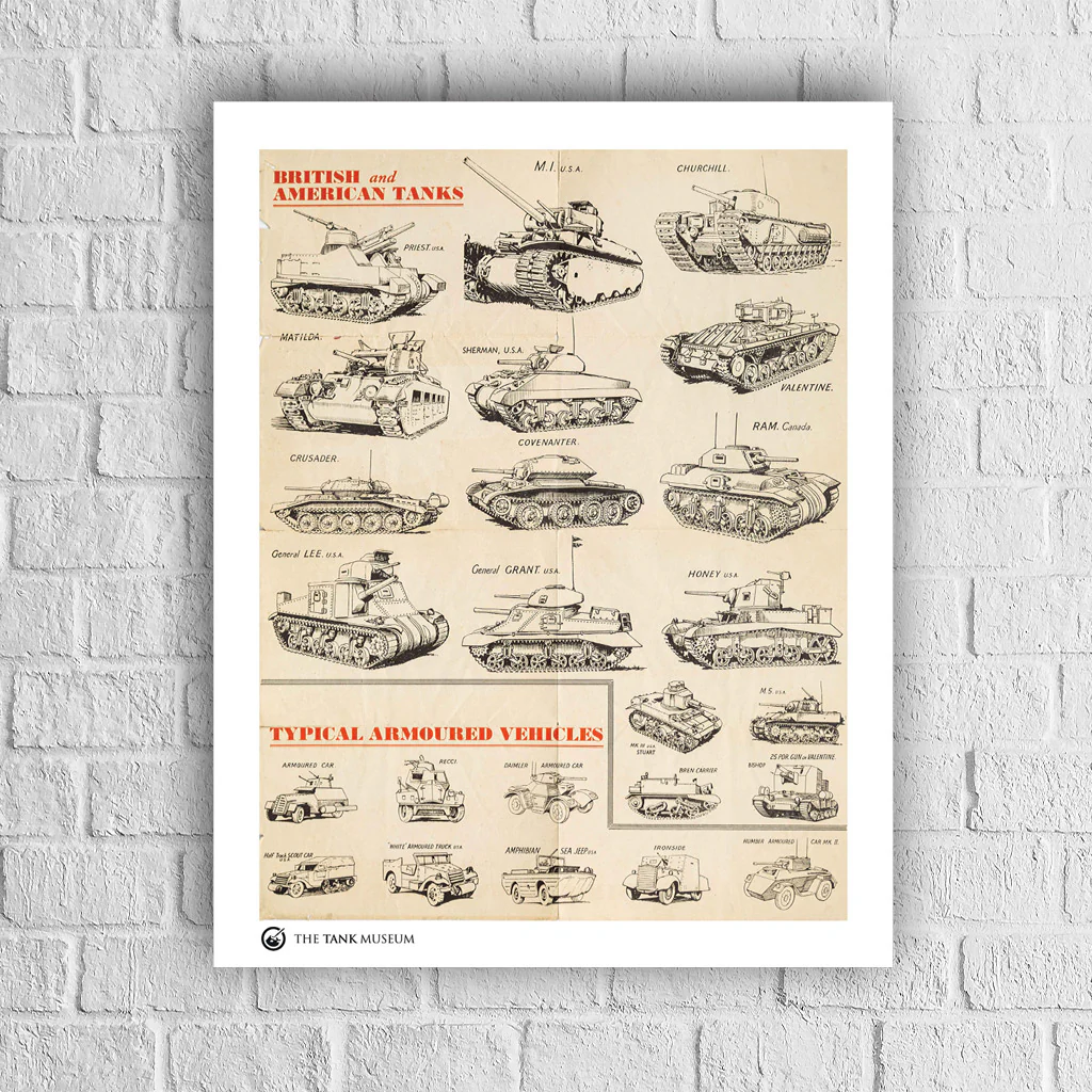 Art Print: Vintage Poster British and American Tanks - Image 4