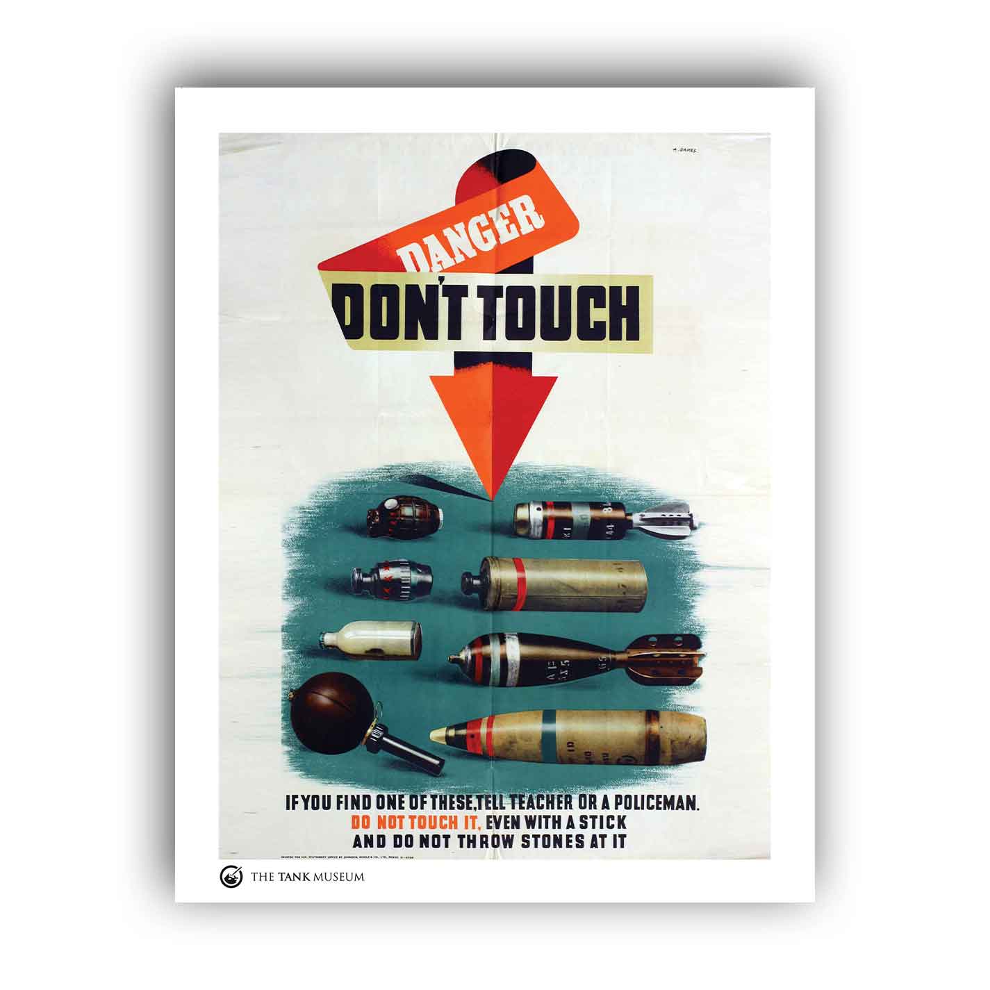 Art Print: Vintage Poster Danger Don't Touch