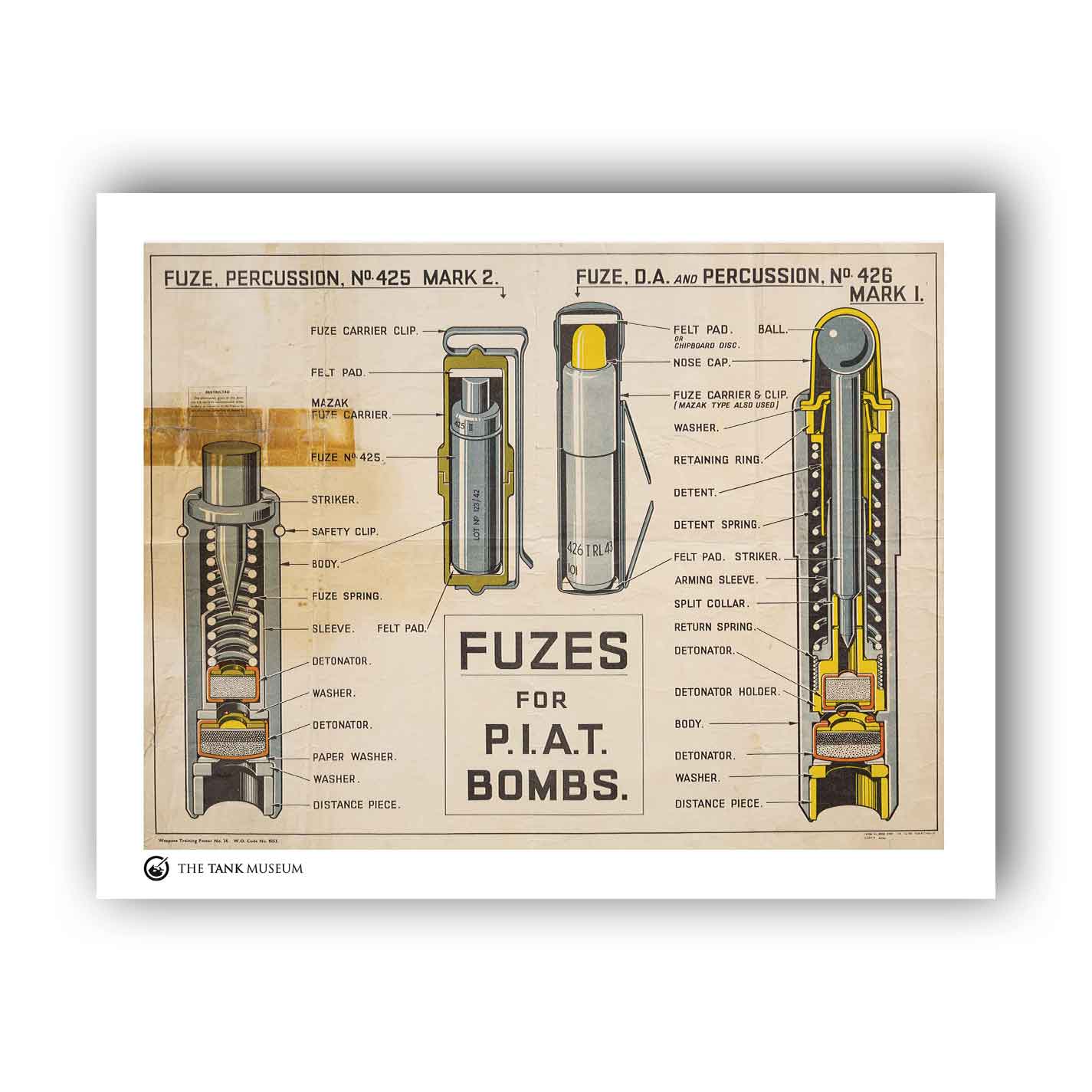 Art Print: Vintage Poster Fuzes for PIAT Bombs