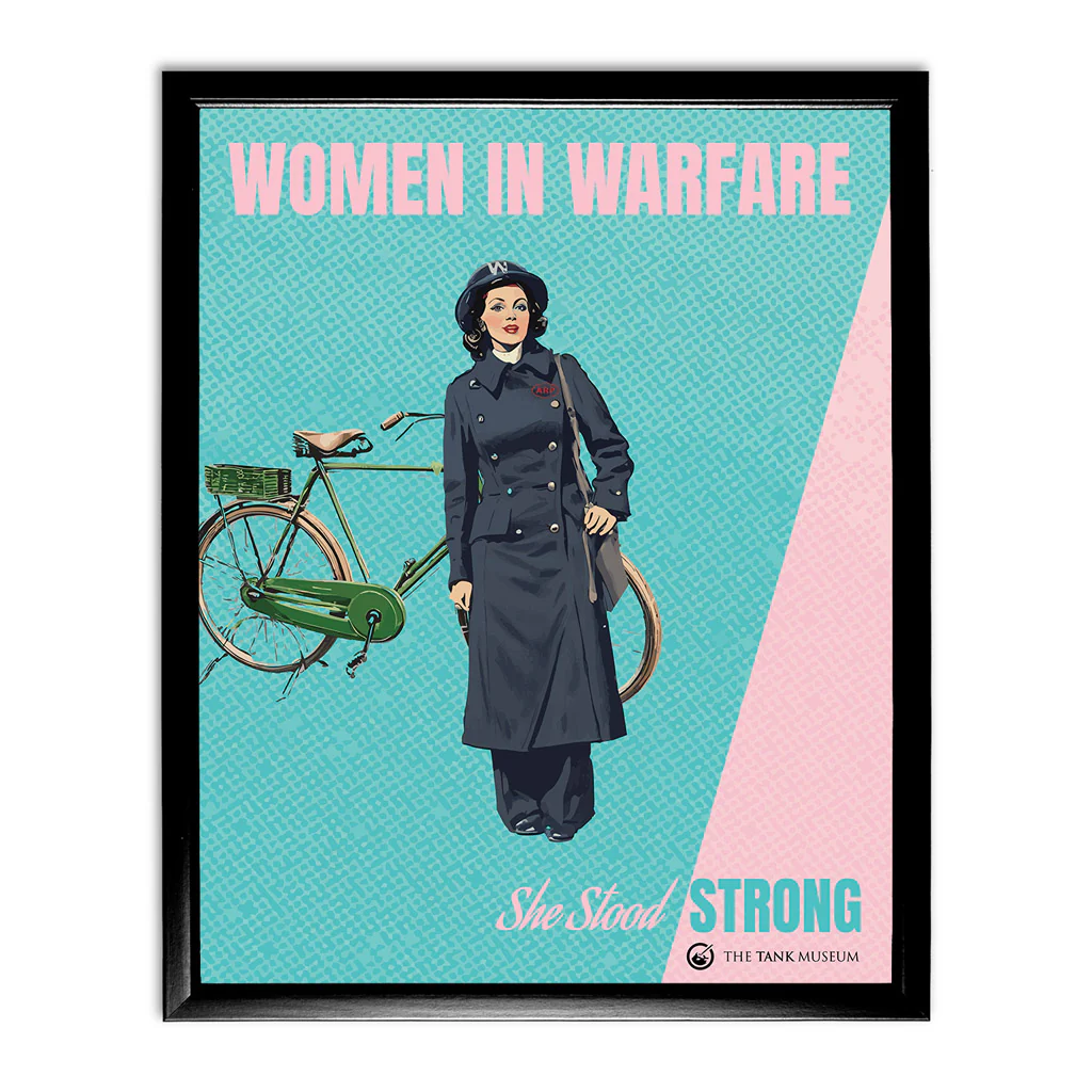 Art Print: Women in Warfare 'She Stood Strong' Air Raid Precautions Bicycle - Image 3