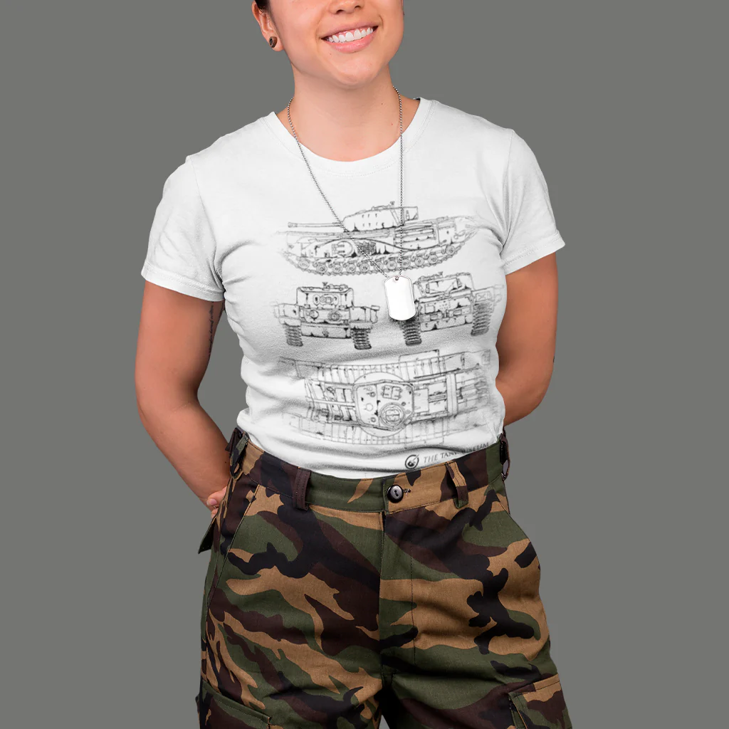 Churchill VII Tank Blueprint T-Shirt - Image 10