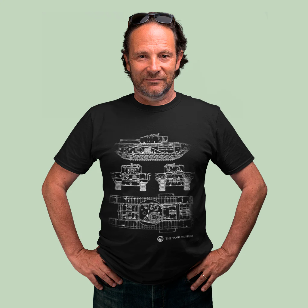 Churchill VII Tank Blueprint T-Shirt - Image 11