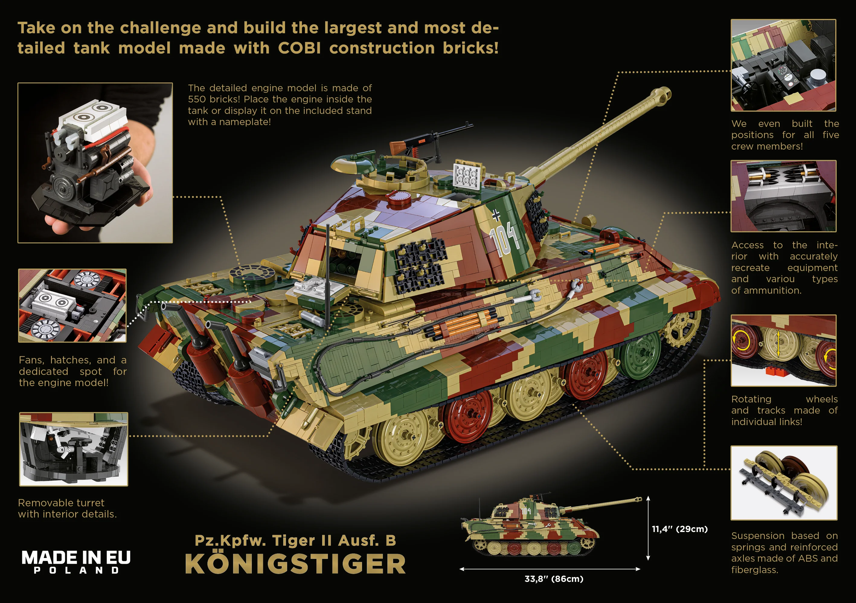 Cobi 1/12 Scale Tiger II Konigstiger - Image 14