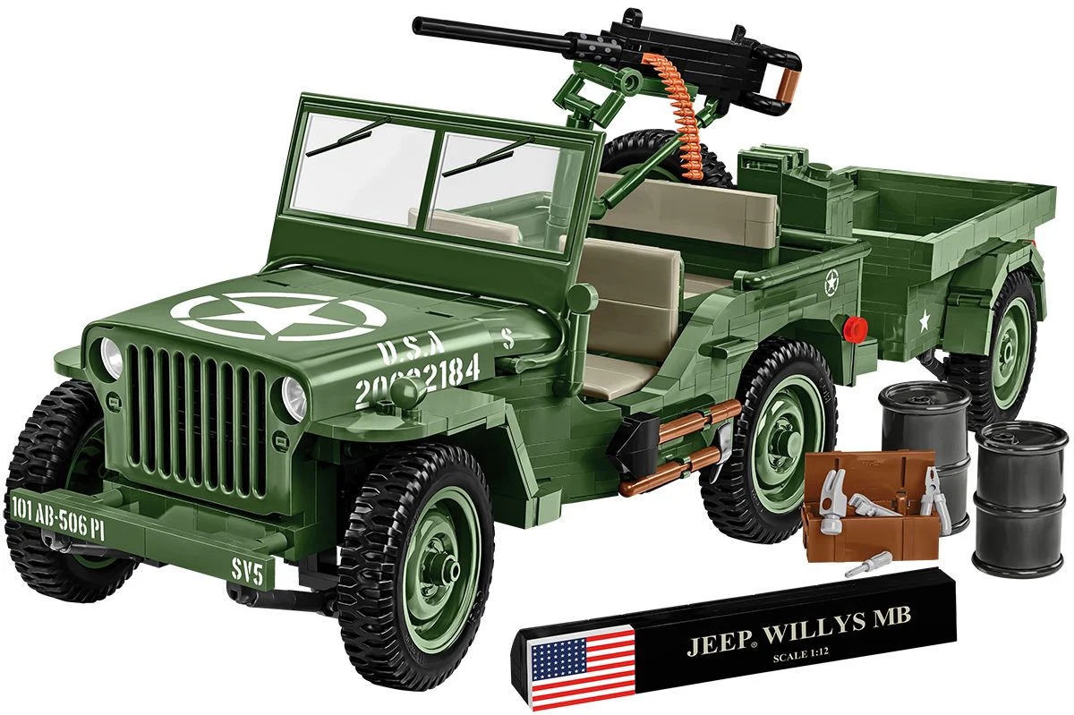 Cobi 1/12 Scale Willys MB & Trailer - Executive Edition - Image 3