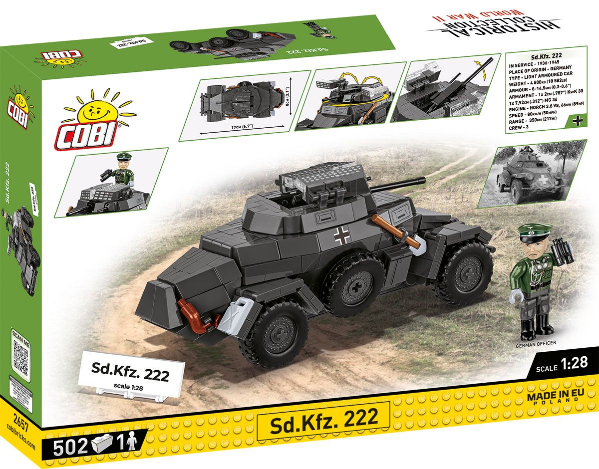 Cobi 1:28 Scale SD.Kfz. 222 - Image 2