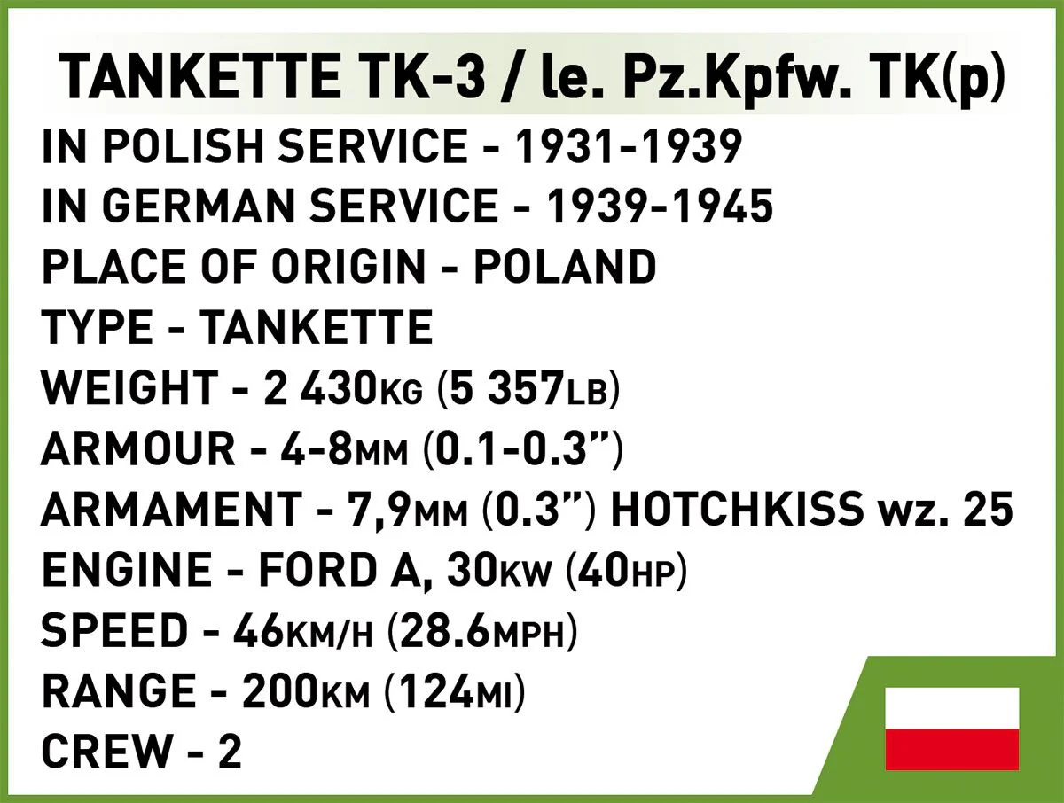 Cobi 1:28 Scale: Tankette TK-3 - Image 11