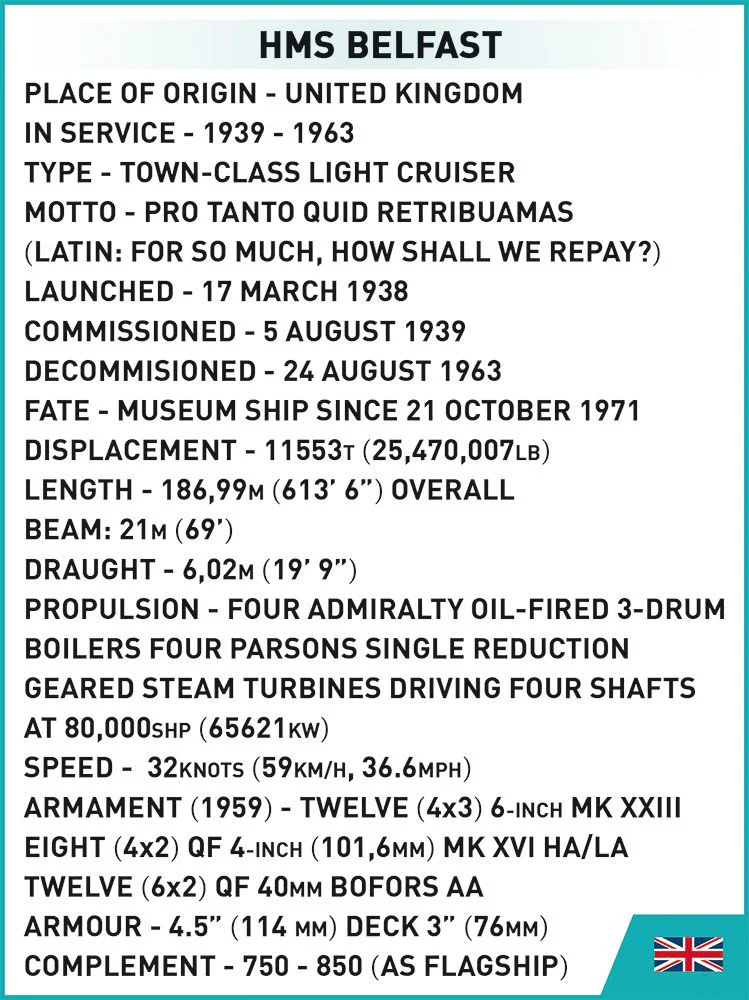 Cobi 1/300 Scale: HMS Belfast - Image 7