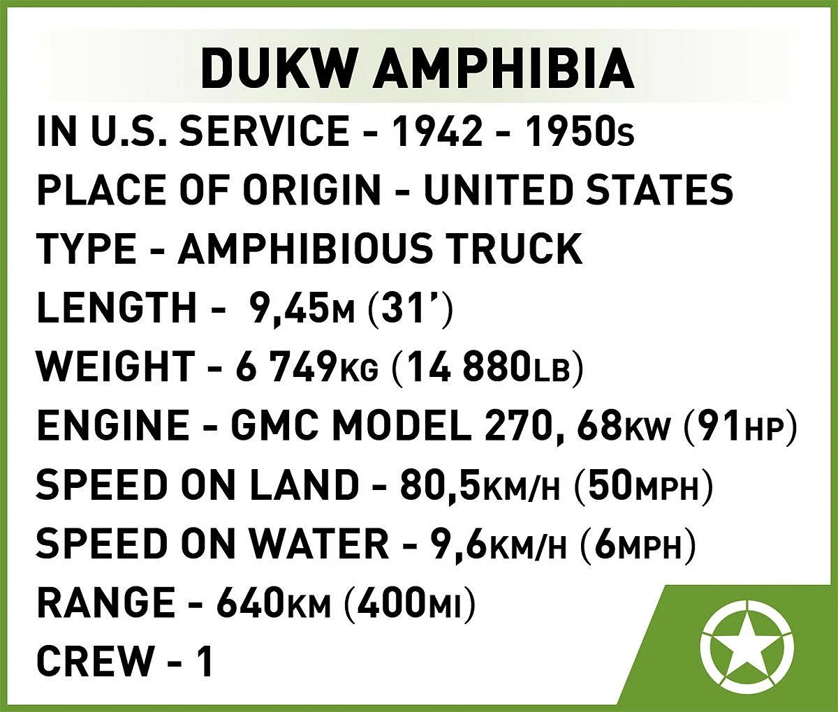 Cobi 1/35 Scale DUKW Amphibia - Image 4