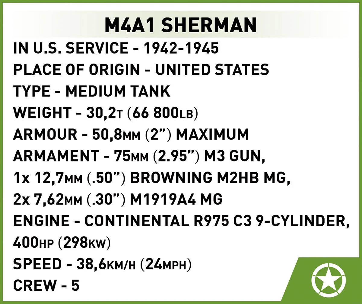 Cobi 1/35 Scale M4A1 Sherman - Image 6