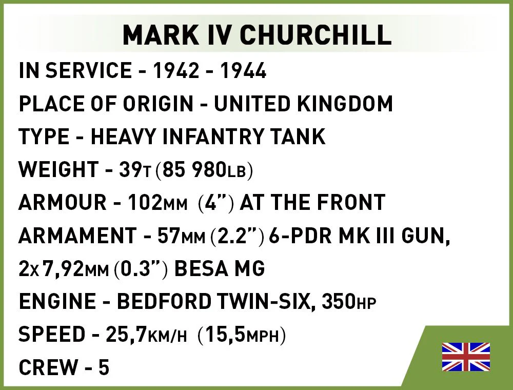 Cobi 1/35 Scale Mark IV Churchill - Image 7