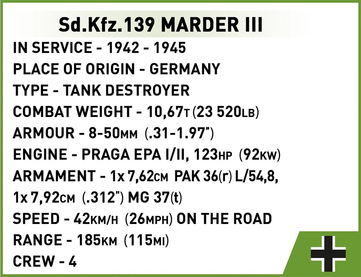 Cobi 1/35 Scale Sd.Kfz.139 Marder III - Image 10