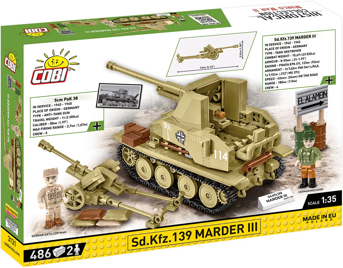 Cobi 1/35 Scale Sd.Kfz.139 Marder III - Image 2