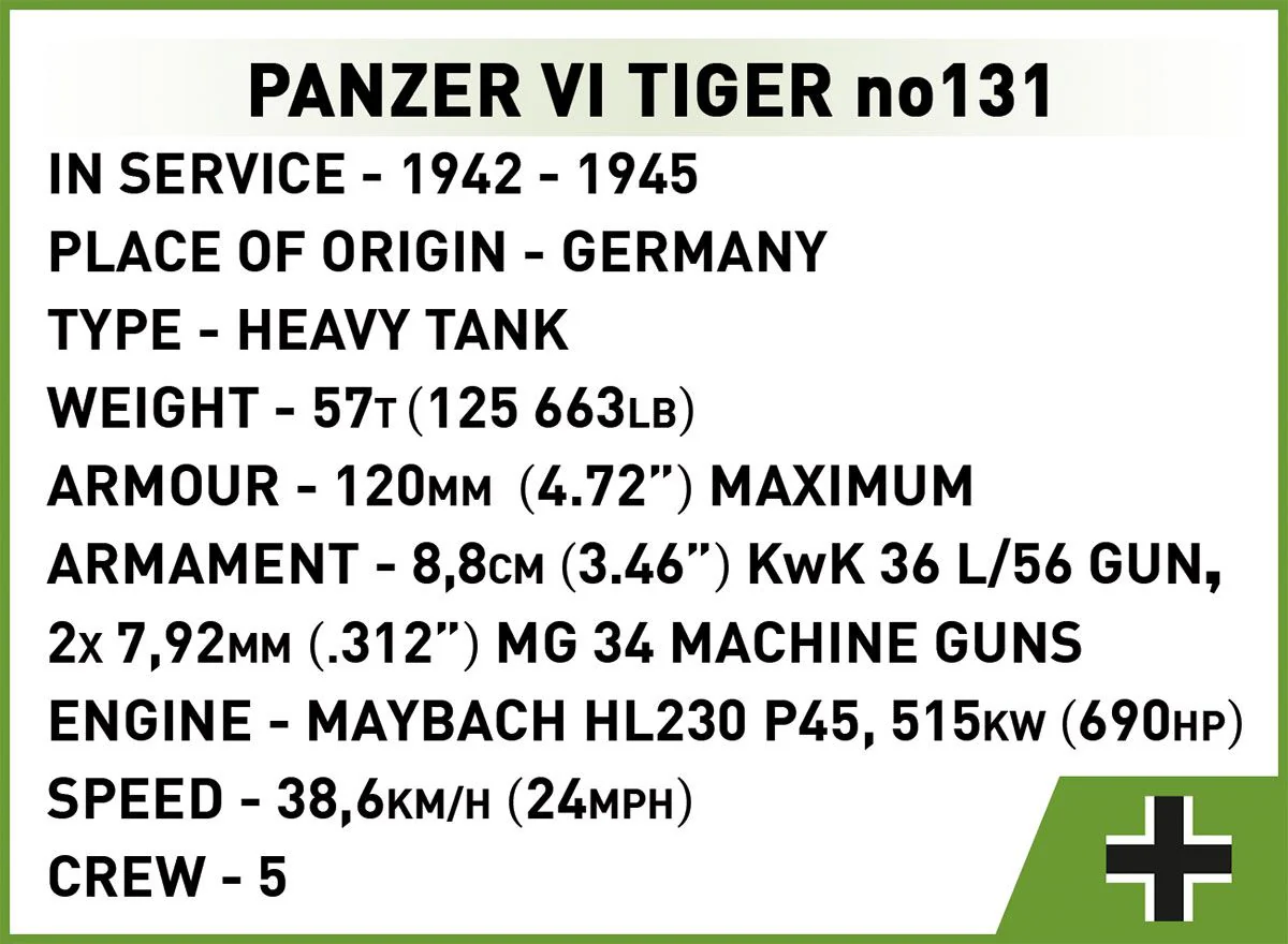 Cobi 1/28 Tiger 131 Upgraded Edition - Image 8