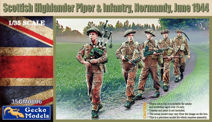 Gecko models 1/35 Scottish Highlander piper & infantry Normandy 1944