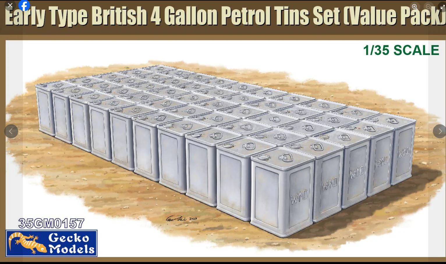Gecko Models 1/35 WW2 Early British 4 Gallon Flimsies Petrol Tins (value pack)