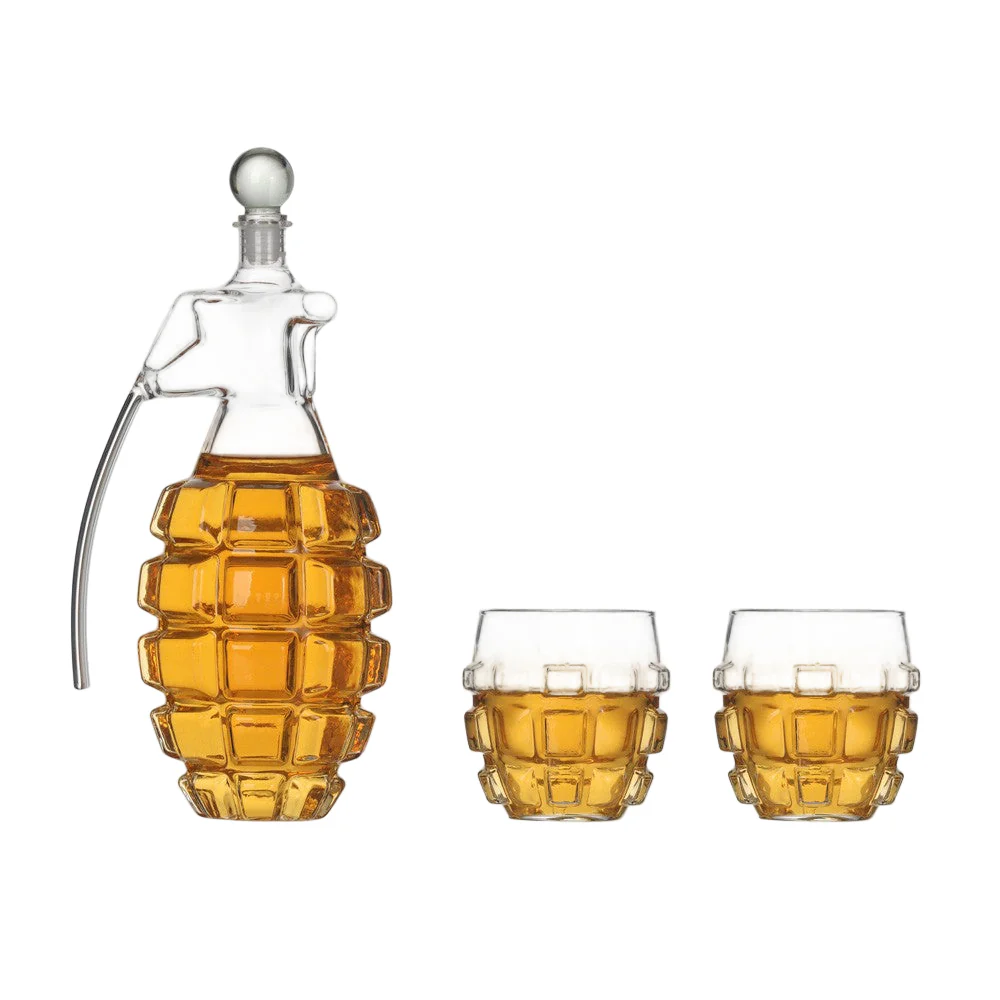 Grenade Decanter and Glasses - Image 3
