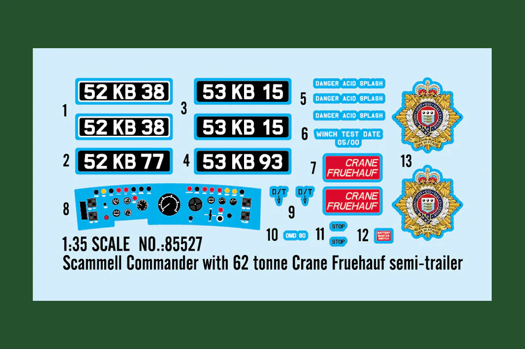 Hobby Boss 1/35 Scammell Commander with 62 tonne Crane Fruehauf semi-trailer - Image 2