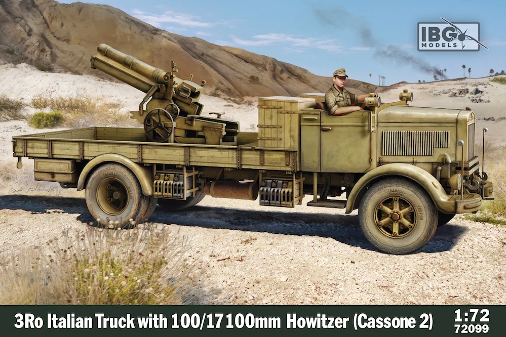 IBG 1/72 3Ro Italian Truck with 100/17 100mm Howitzer (Cassone 2)