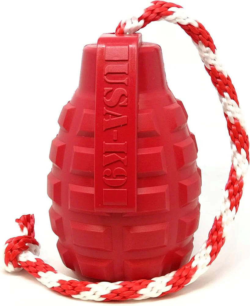K-9 Grenade Dog Toy With Rope - Image 3