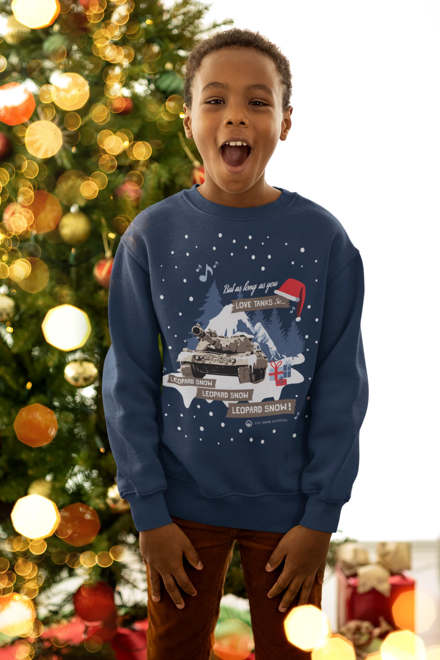 Kids Leopard Snow Christmas Sweater - Image 4
