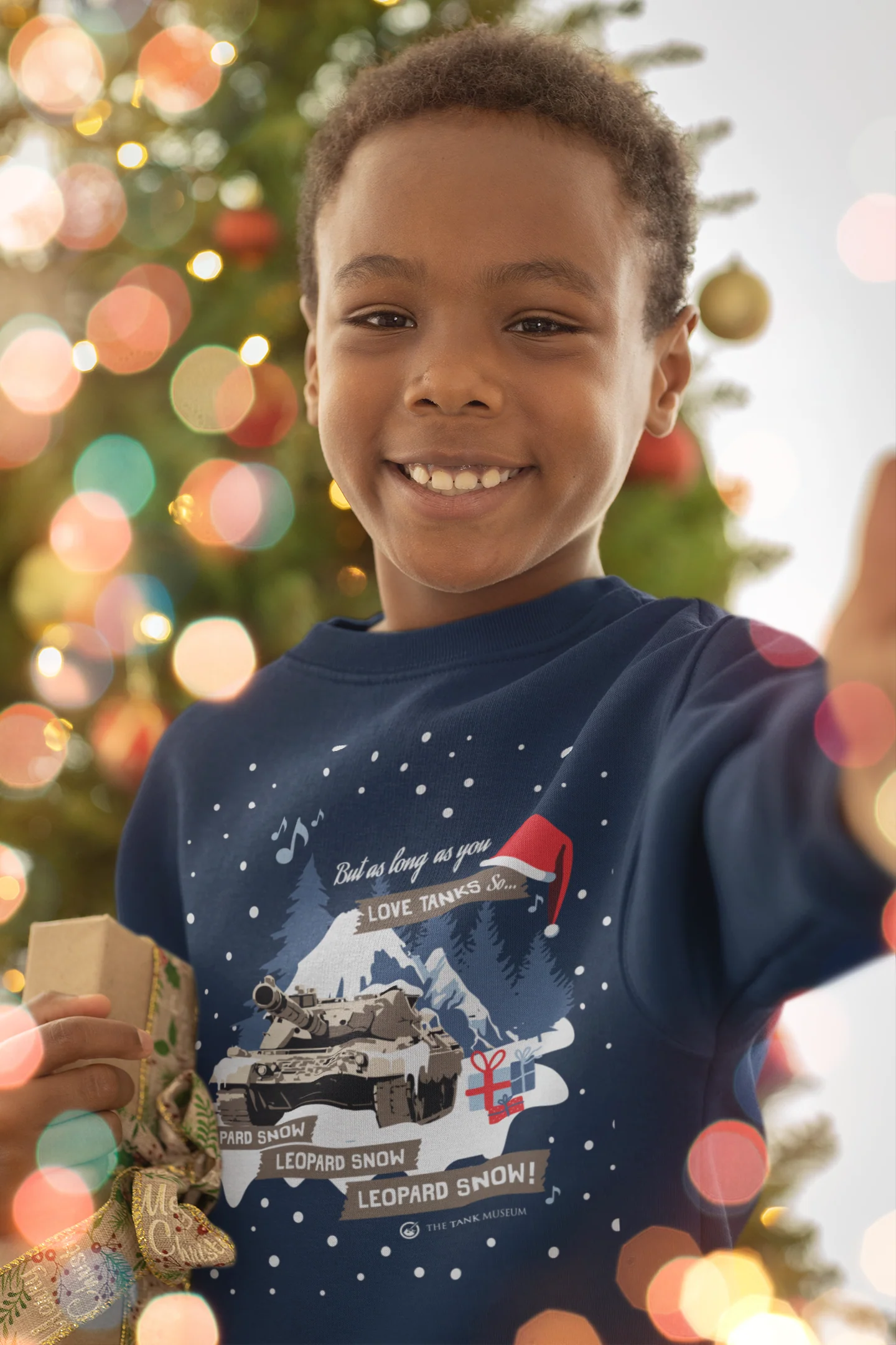 Kids Leopard Snow Christmas Sweater - Image 5
