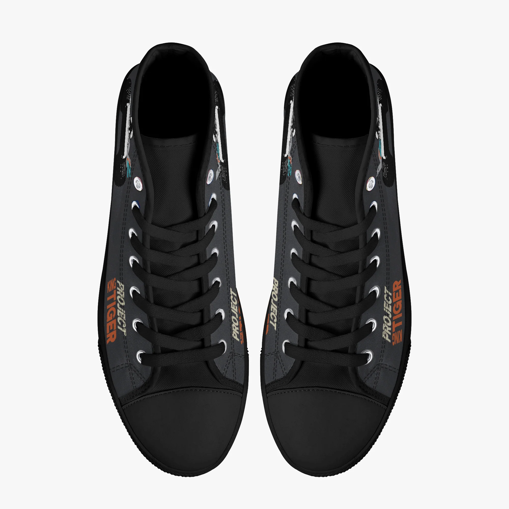 King Tiger V2 High Top Canvas Black Trainer - Image 4