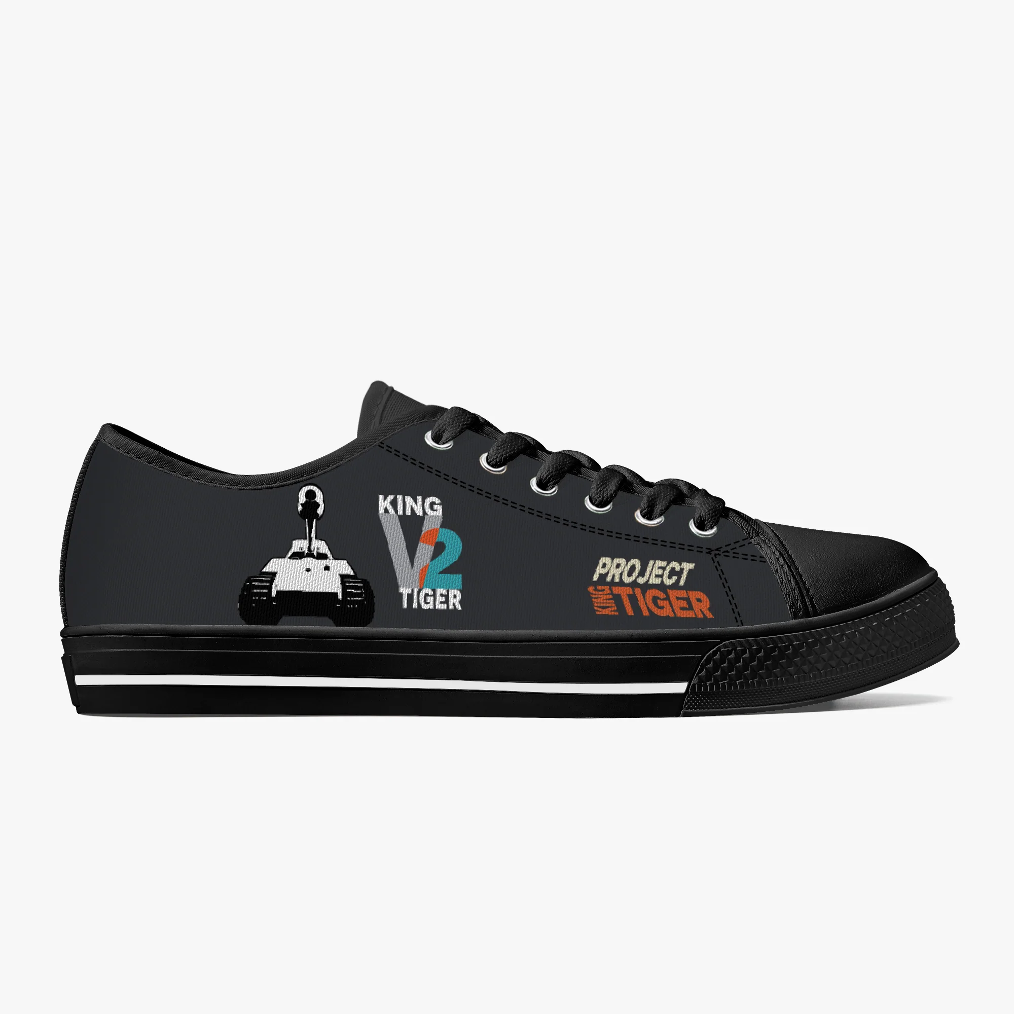 King Tiger V2 Low Top Canvas Trainer Black - Image 2