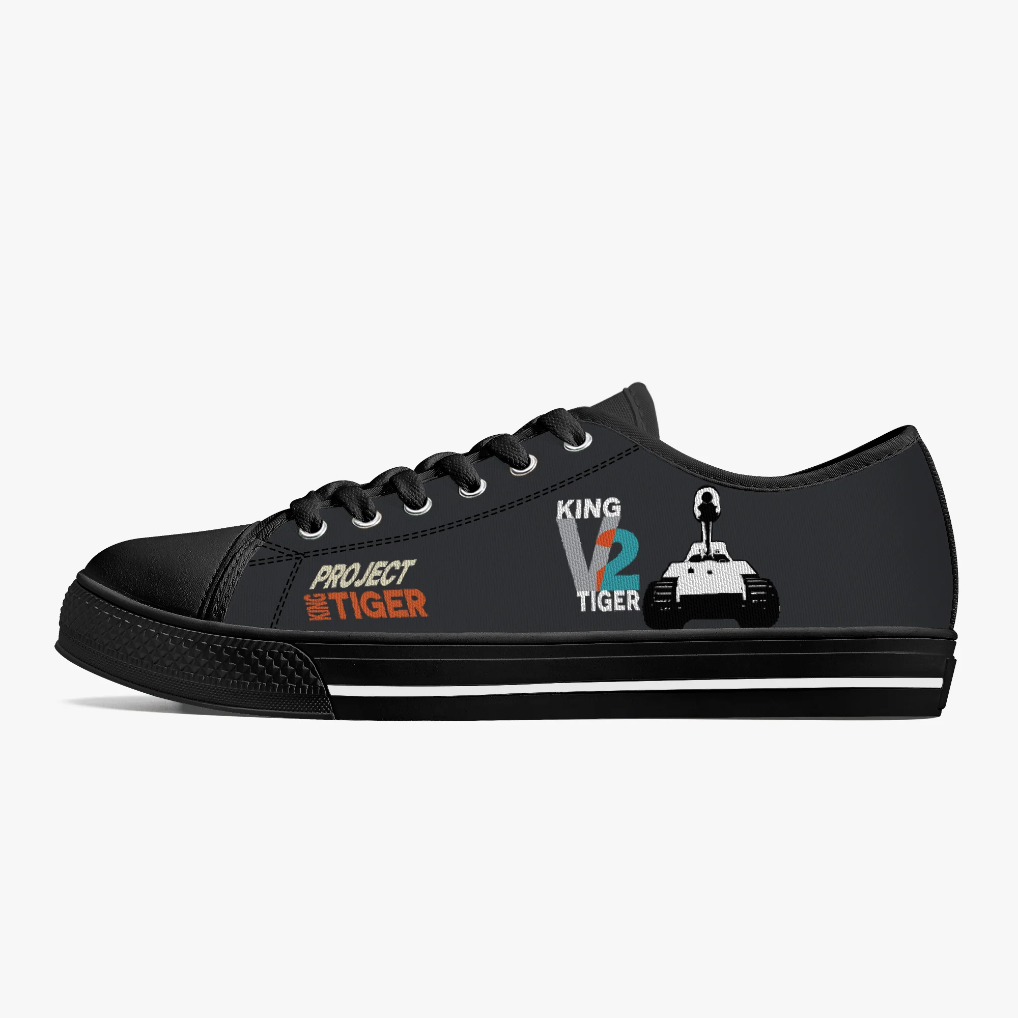 King Tiger V2 Low Top Canvas Trainer Black - Image 3