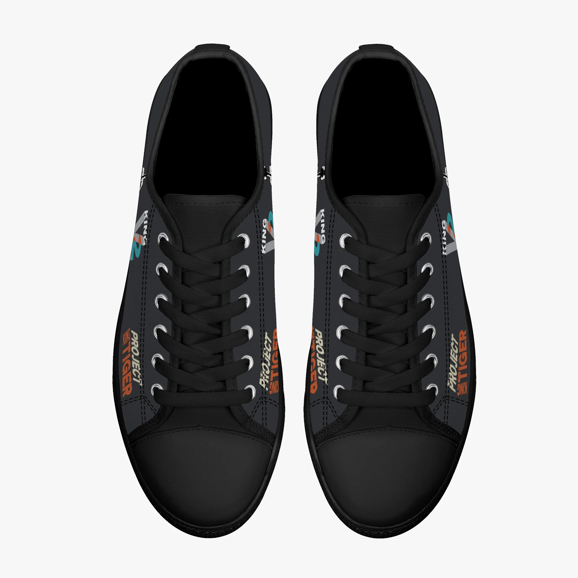 King Tiger V2 Low Top Canvas Trainer Black - Image 4