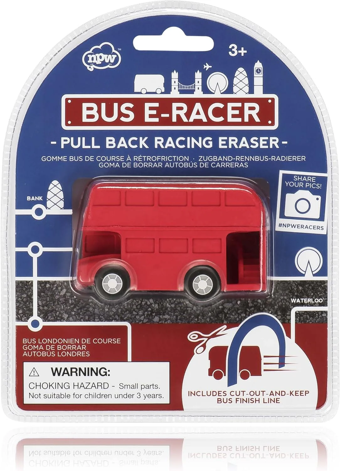 London Bus E-Racer - Pull Back Racing Eraser - Image 2