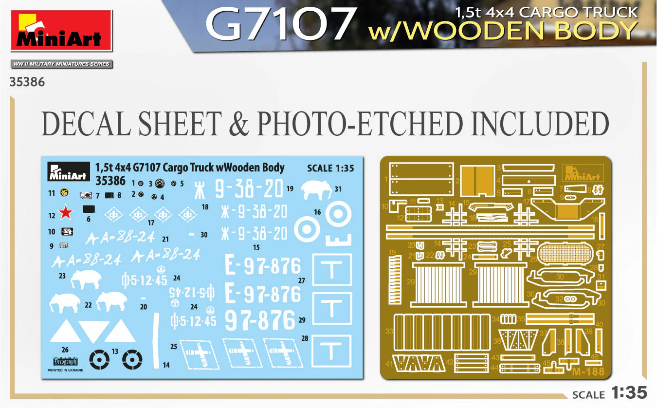 MiniArt 1/35 G7107 1.5t 4x4 Military Truck w/Wooden Body - Image 2