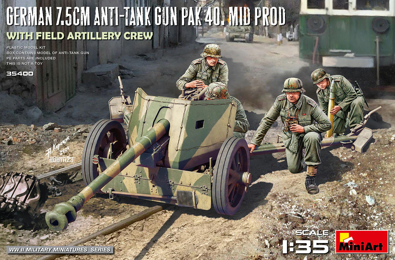 Miniart 1/35 German 7.5cm PaK 40 Mid with Crew