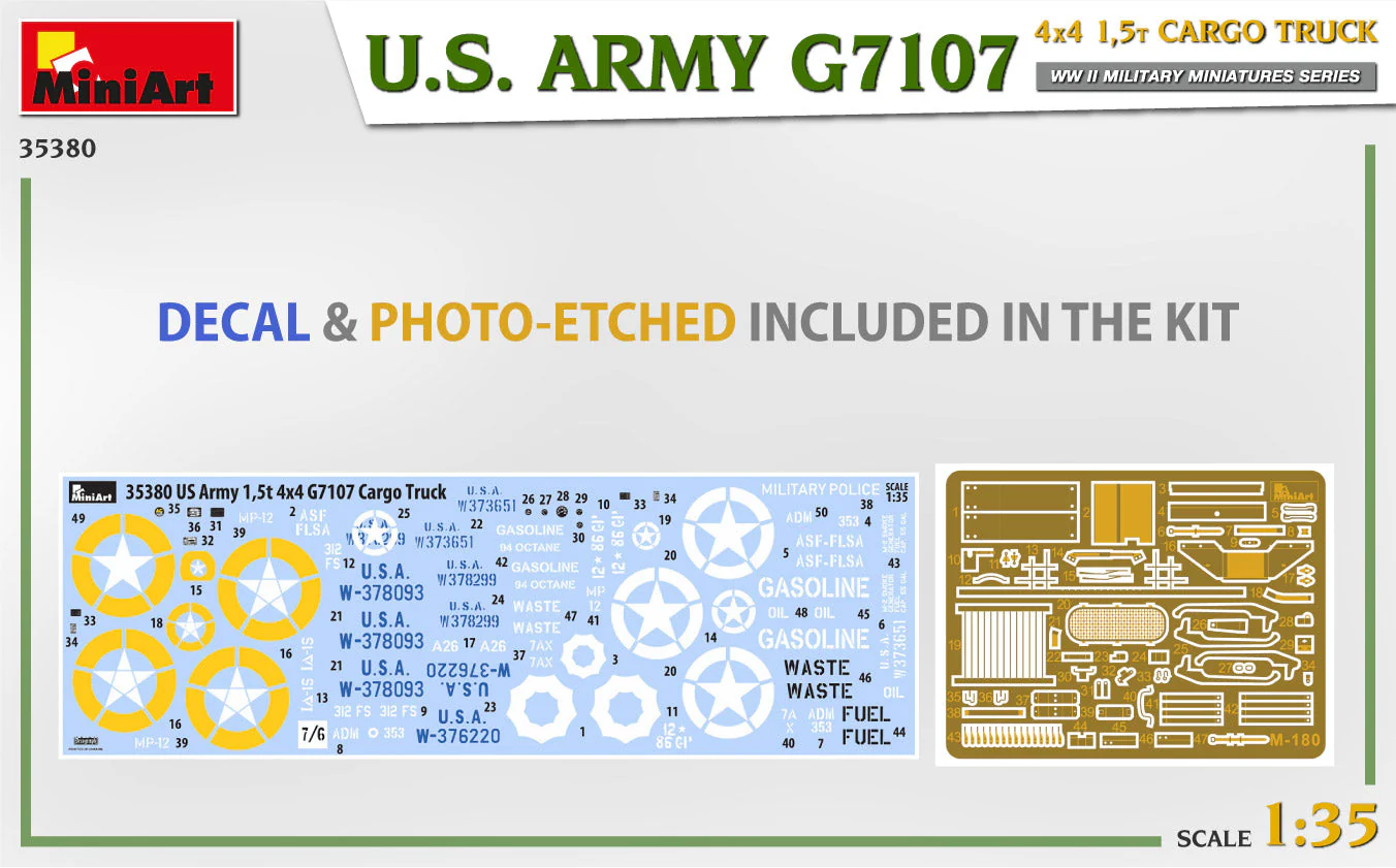 MiniArt 1/35 US army G7107 4x4 1.5t Cargo Truck - Image 2