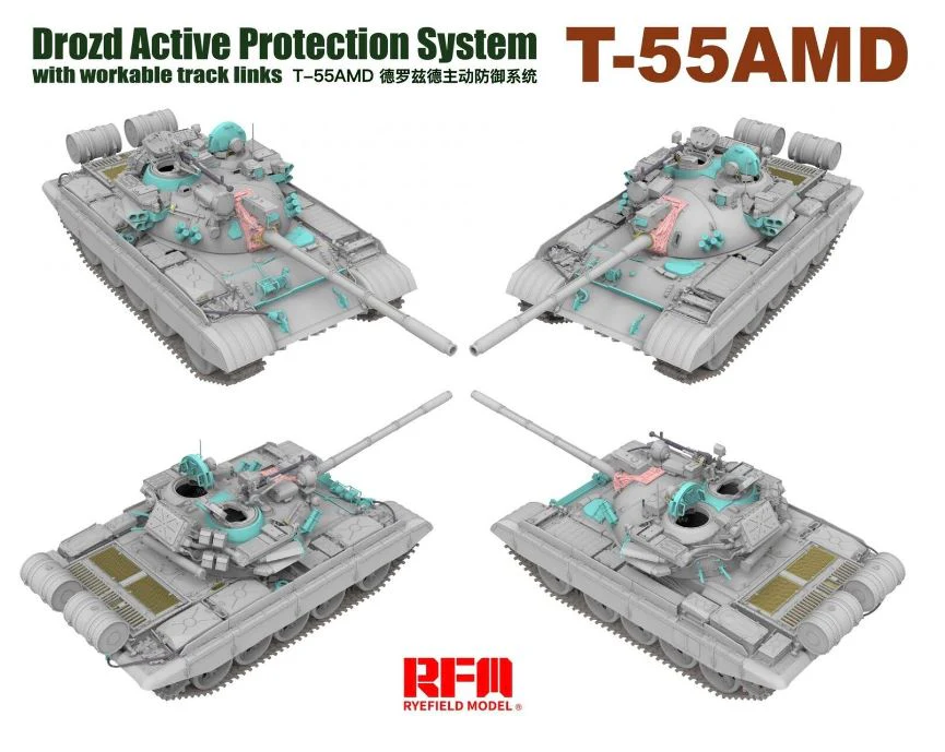 Ryefield Model 1/35 T-55AMD Drozd Active Protection System - Image 2