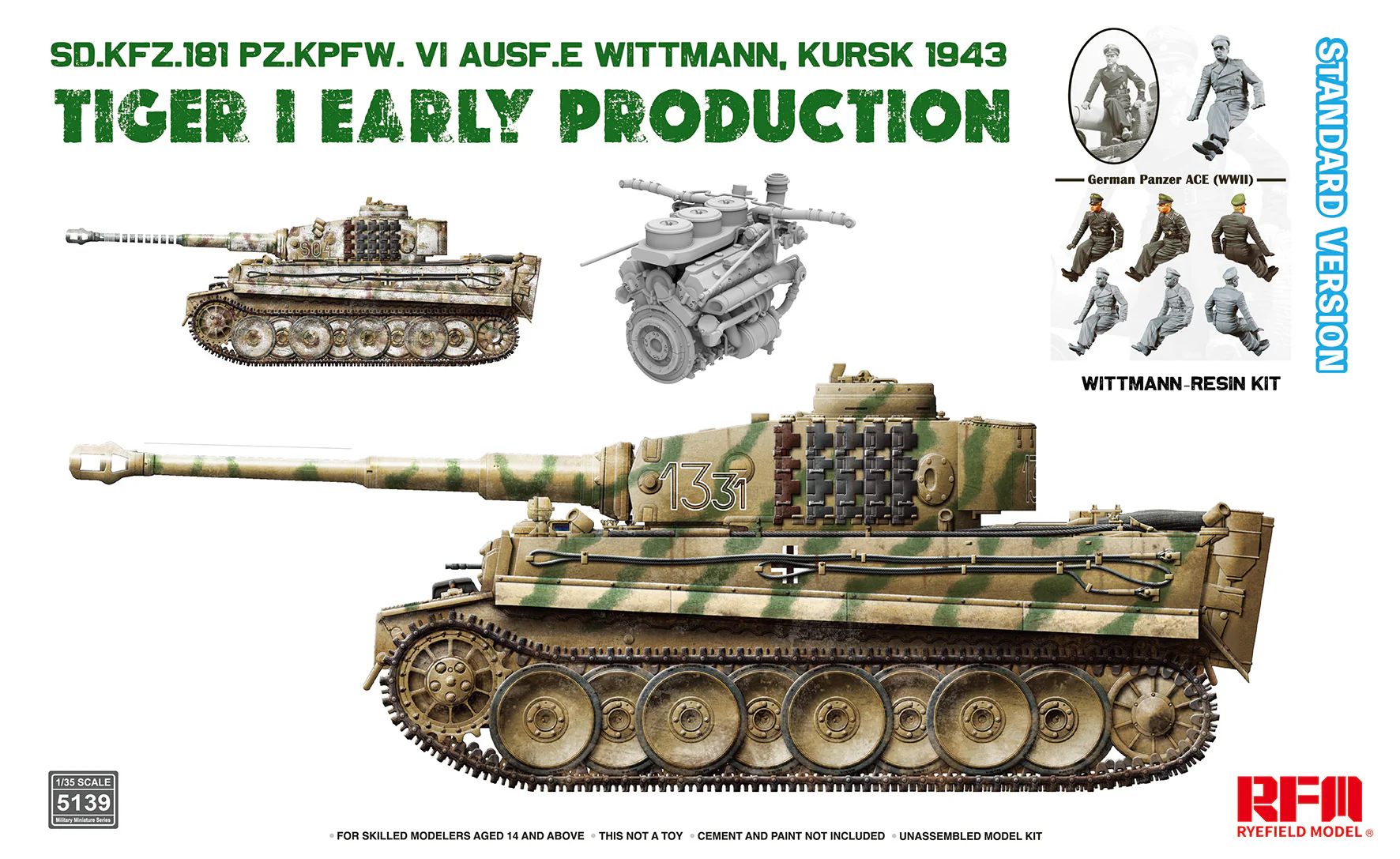 Ryefield model 1/35 Tiger 1 Early, Kursk Standard Kit