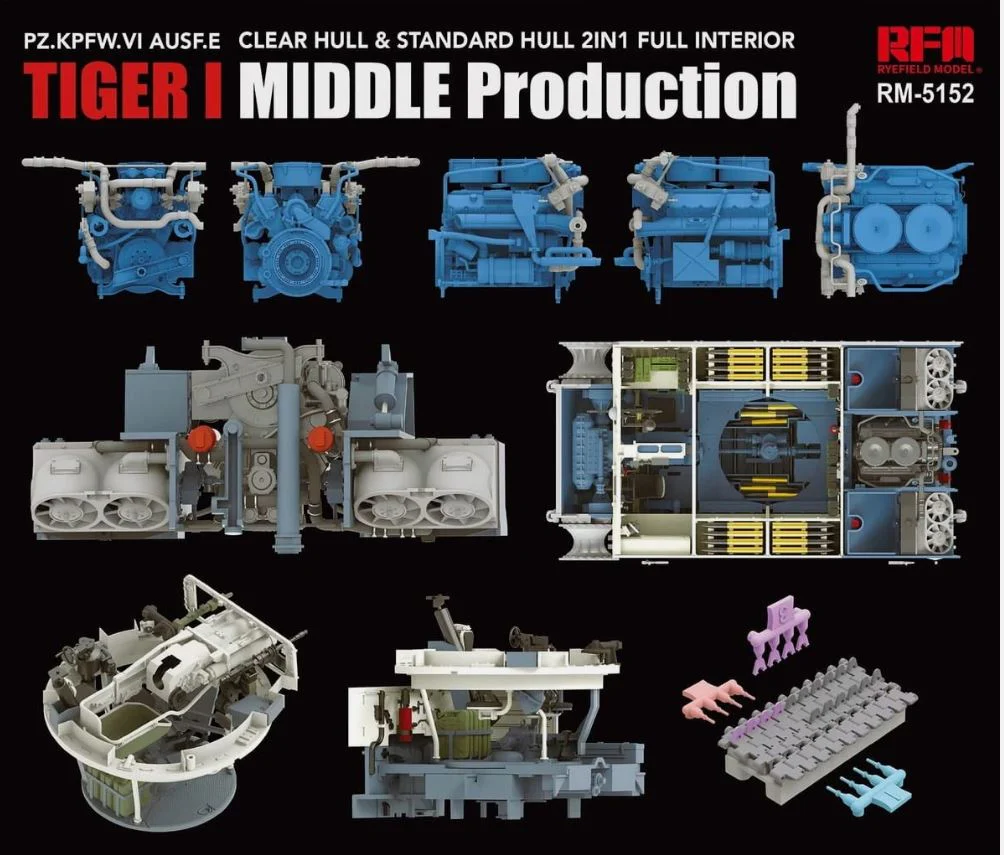 Ryefield Model 1/35 Tiger I Mid-Production w/clear parts and full Interior - Image 2