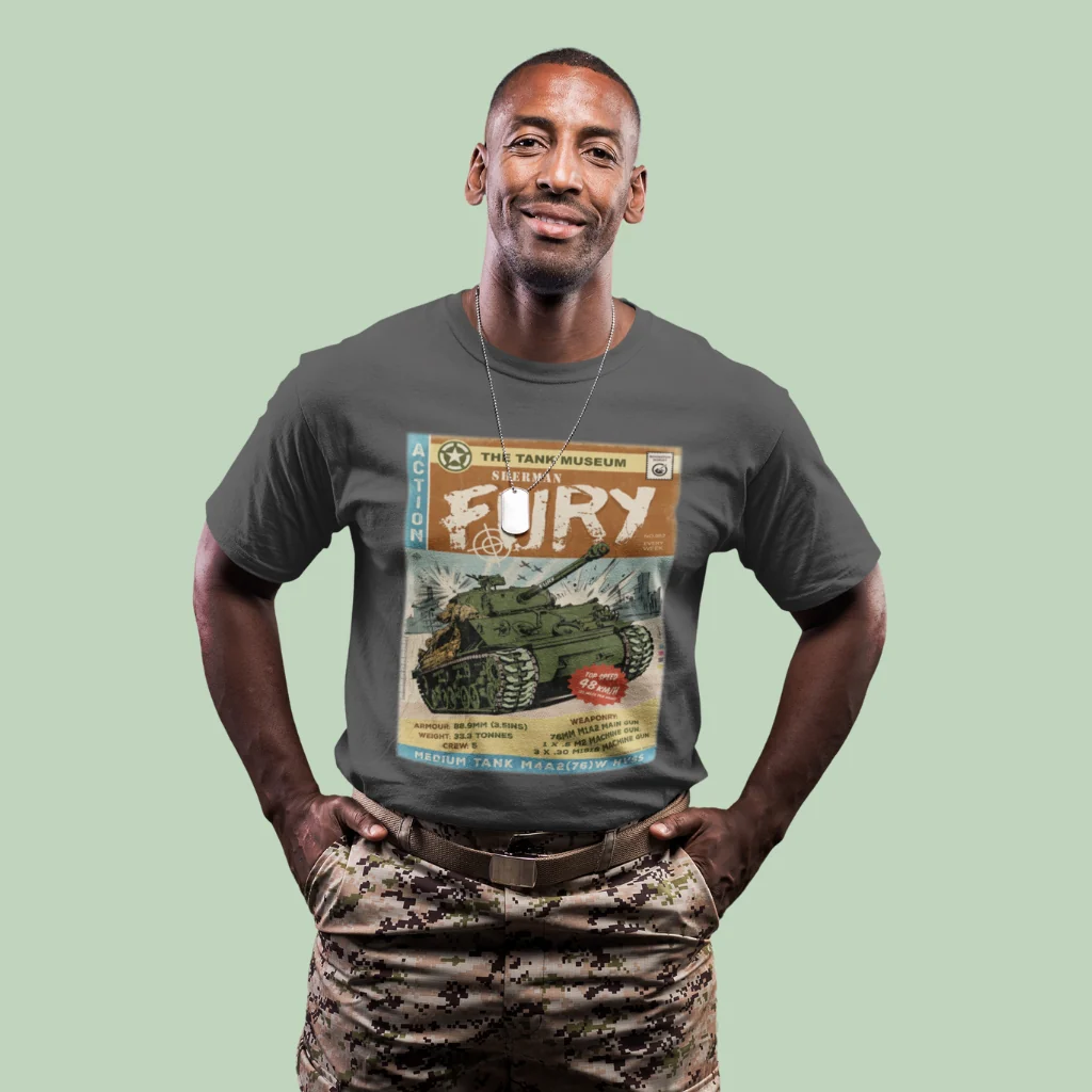 Sherman Fury Tank Comic T-Shirt - Image 2