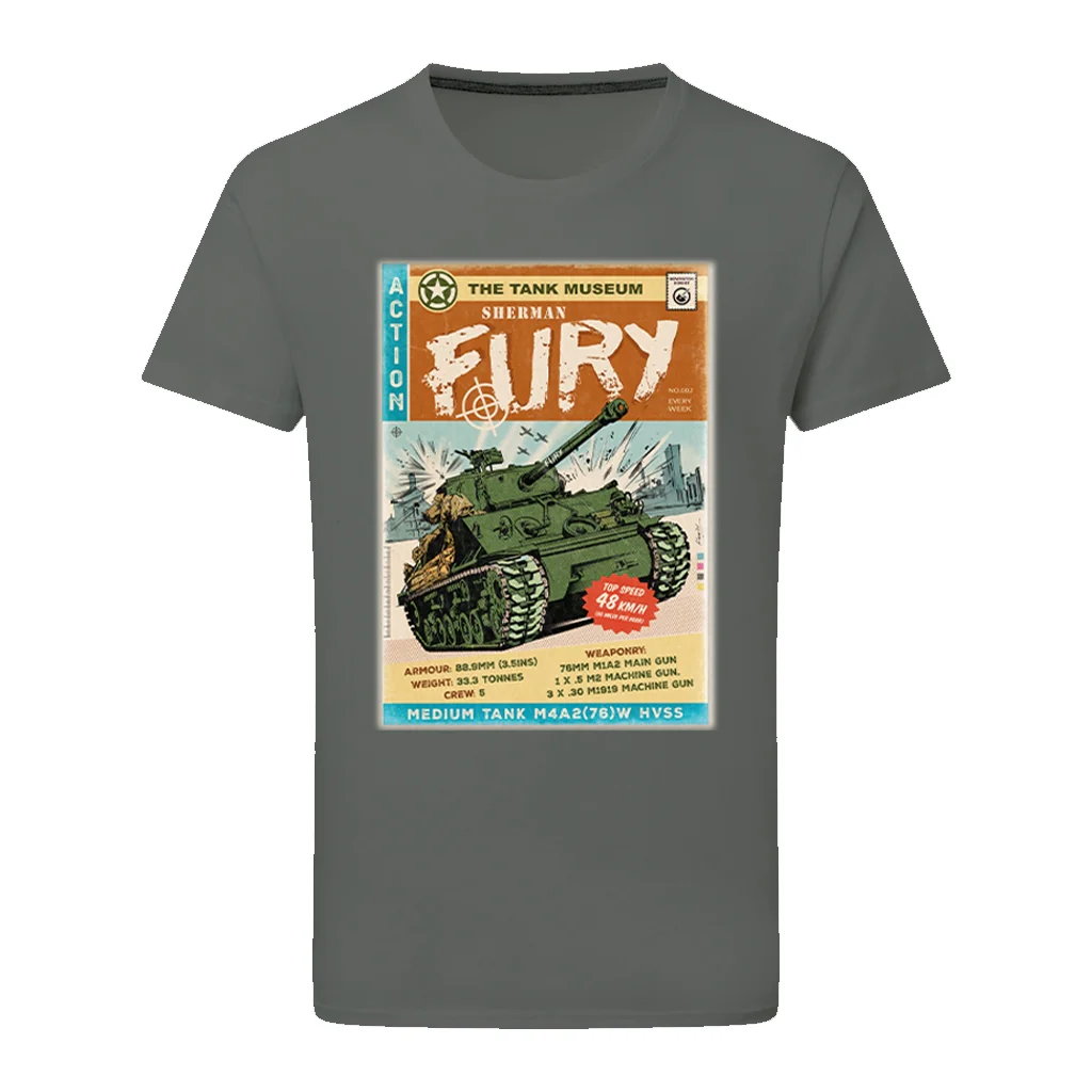 Sherman Fury Tank Comic T-Shirt - Image 3