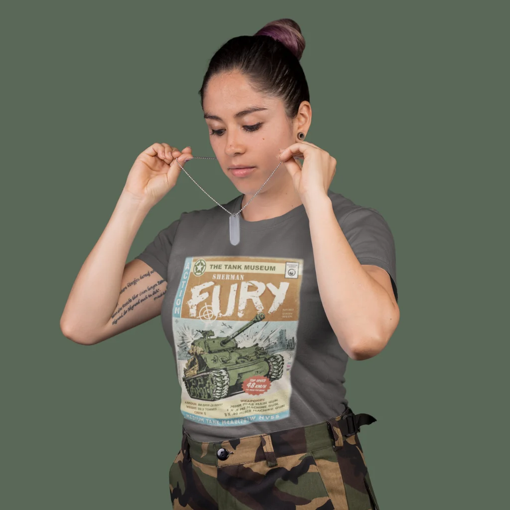 Sherman Fury Tank Comic T-Shirt - Image 4