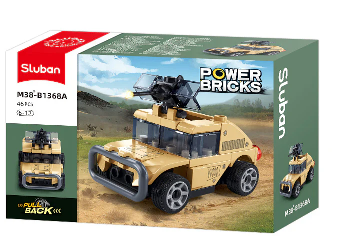 Sluban Pull Back Armored Jeep