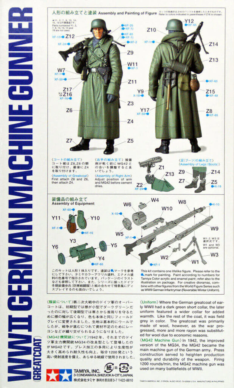 Tamiya 1/16 WW2 German Machine Gunner (Greatcoat) - Image 2