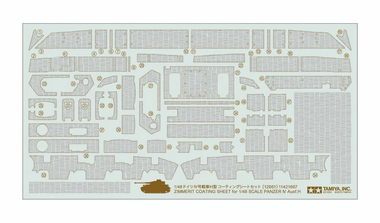 Tamiya 1/48 Zimmerit Coating Sheet for Panzer IV Ausf H